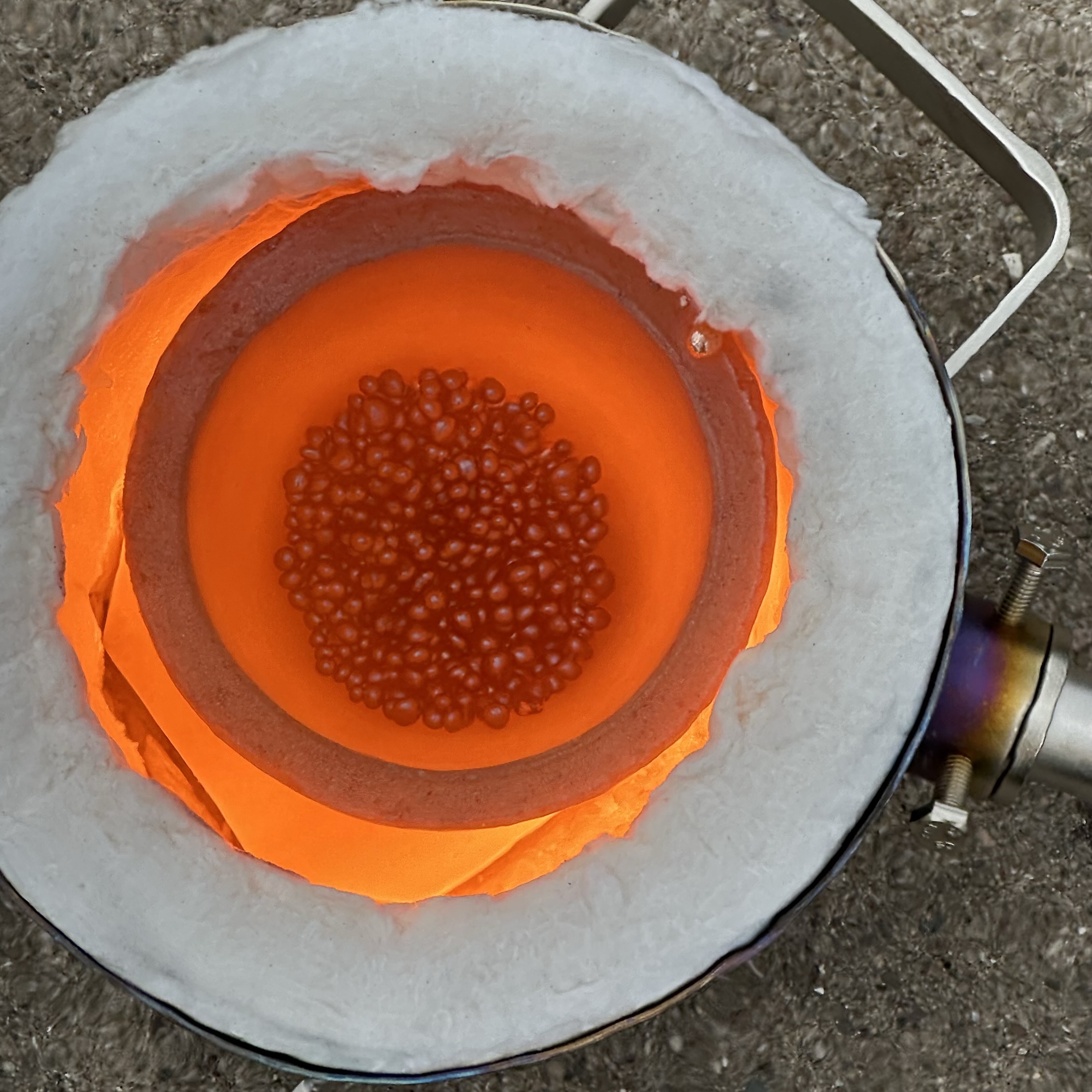 Furnace at 2000 Degrees with Alloy